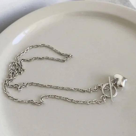 NEW LOVE HEART 925 STERLING SILVER NECKLACE - Picture 3 of 6